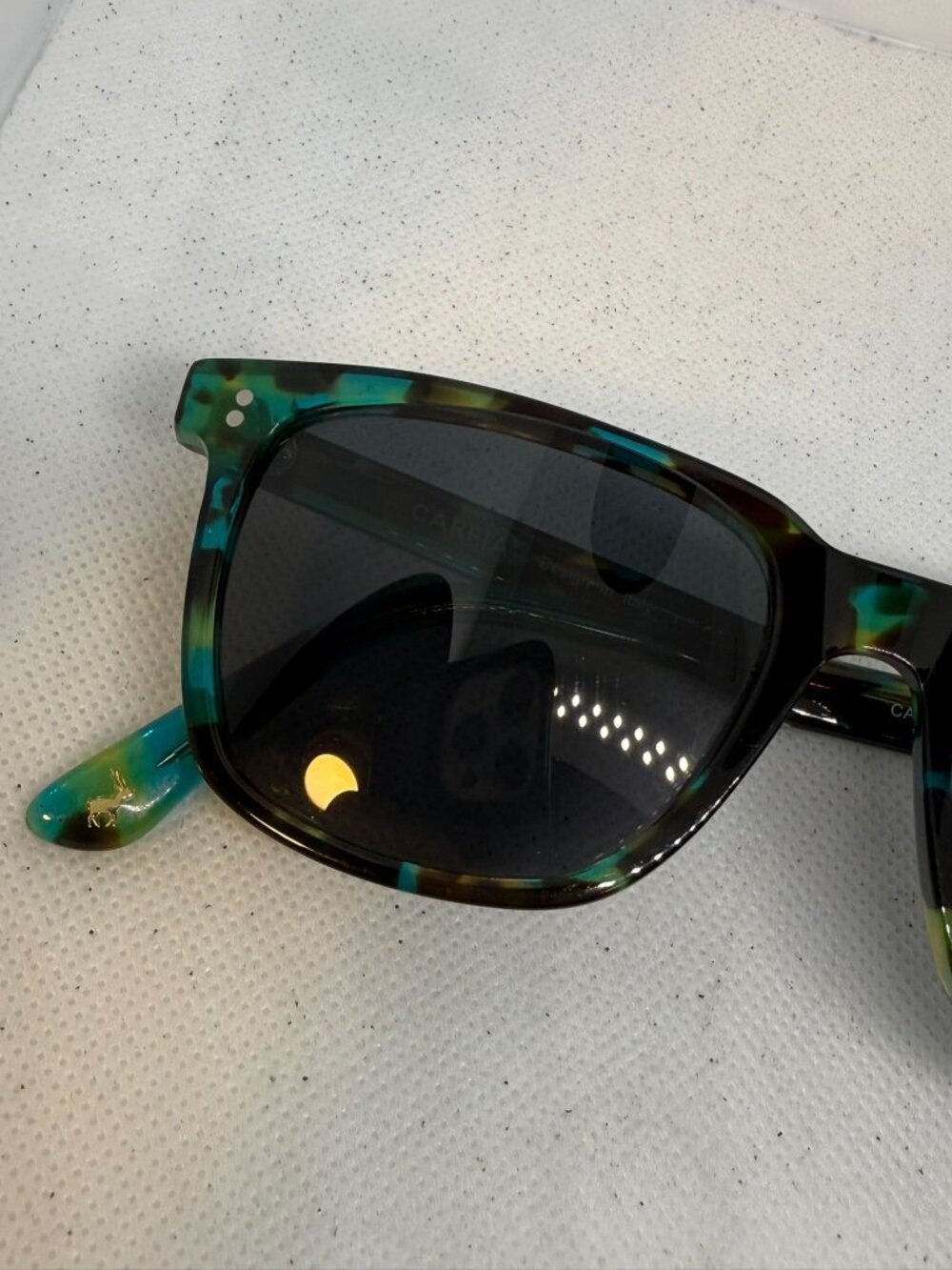 Carfia CA5354 Blue Green Tortoise Rectangular Acetate Sunglasses Col.N04 - Picture 10 of 10